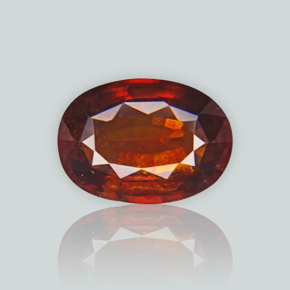 8 Carat Oval Shape Cut Natural Hessonite Garnet Gemstone