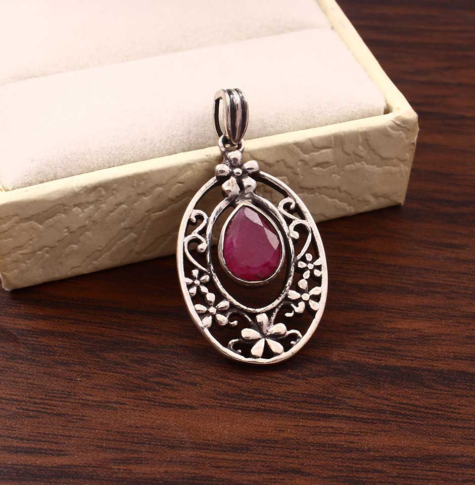 925 Sterling silver Ruby Pendant