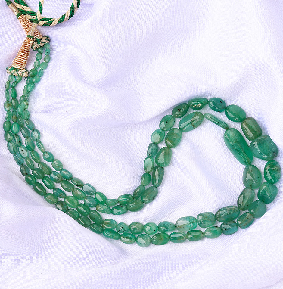 Blue Green Natural Earth Mined EMerald Tumble Beads