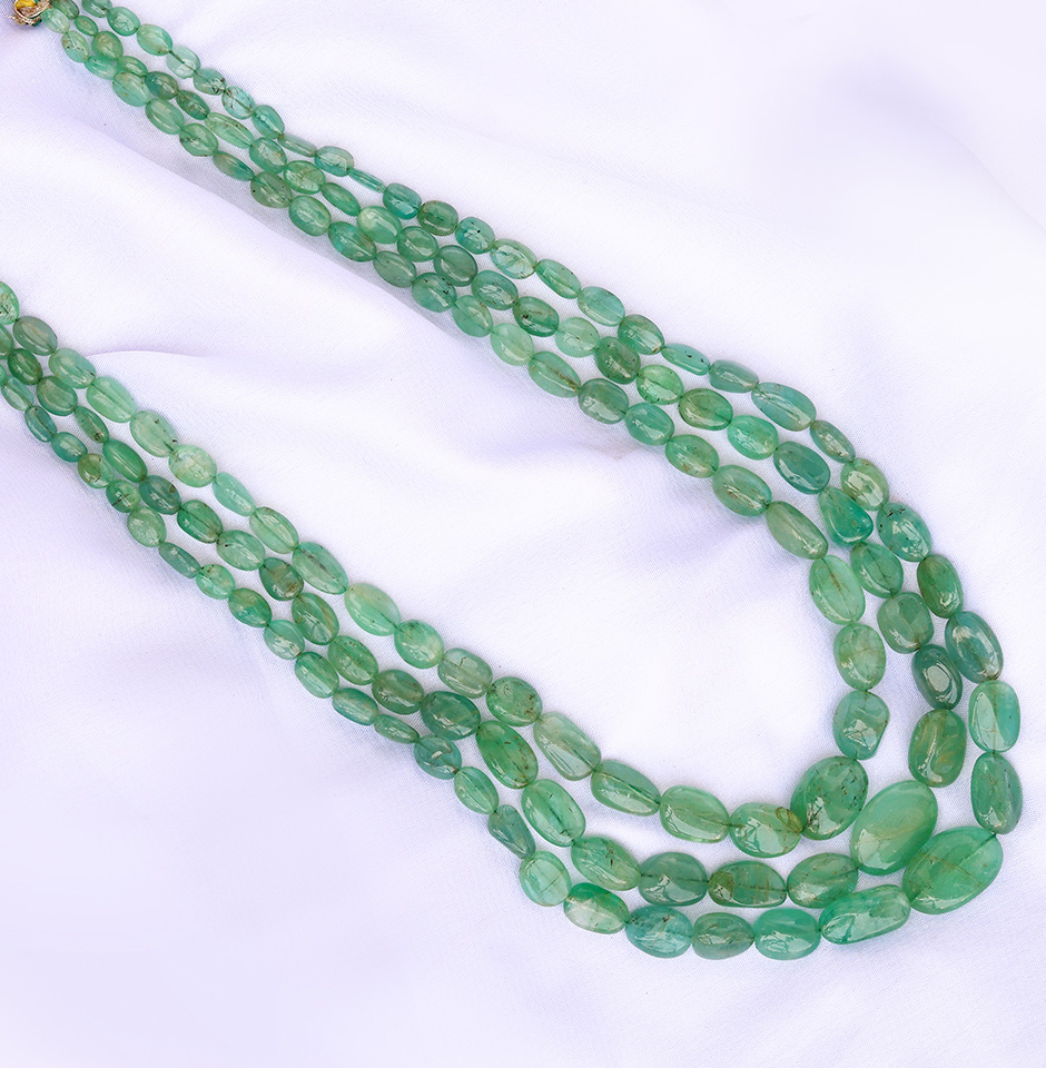 Precious Russian Emerald Tumble Necklace