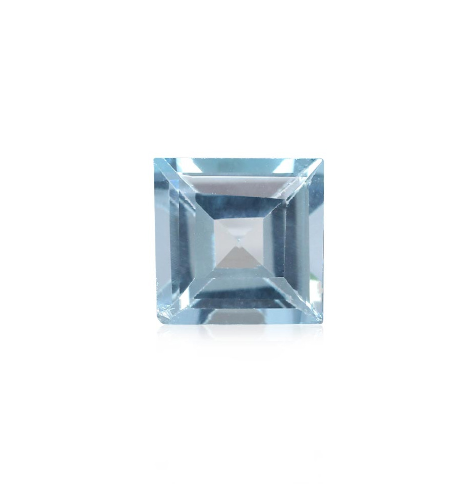 5.55 Carat Square Cut Natural Blue Topaz Gemstone