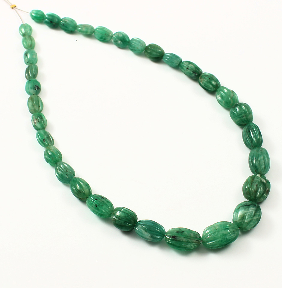 Brazil EMerald Carving Oval Beads