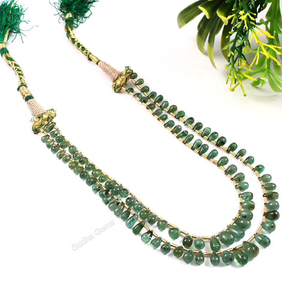 95 CRT Antique Zambian Emerald Pear Layout Cabochon