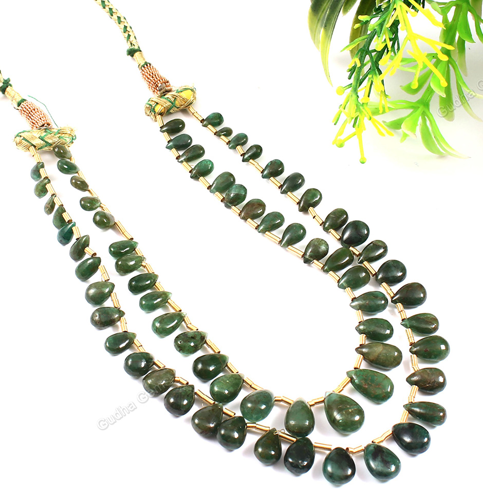 105 CRT Unique Zambian Emerald Pear Layout Cabochon