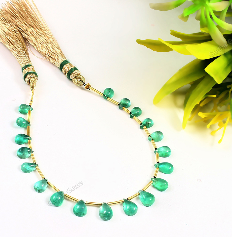15.50 CRT Gorgeous Zambian Emerald Pear Layout Cabochon