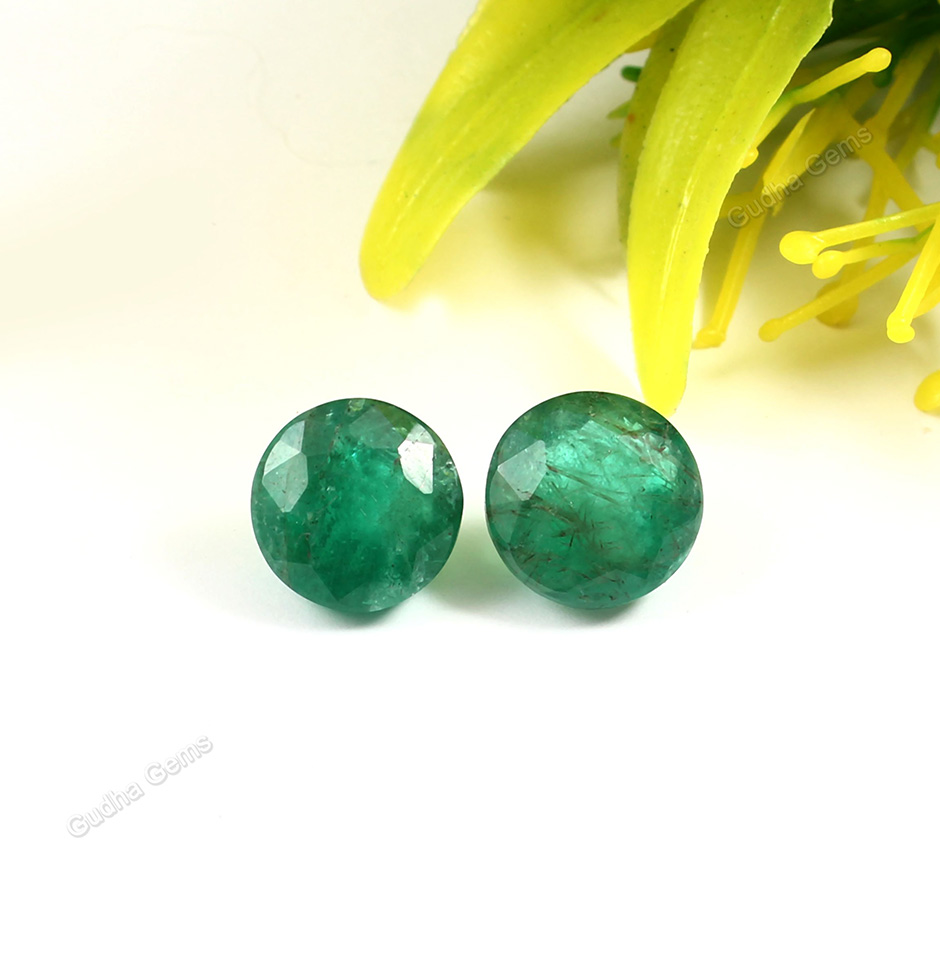 Diamond Cut Emerald Pair