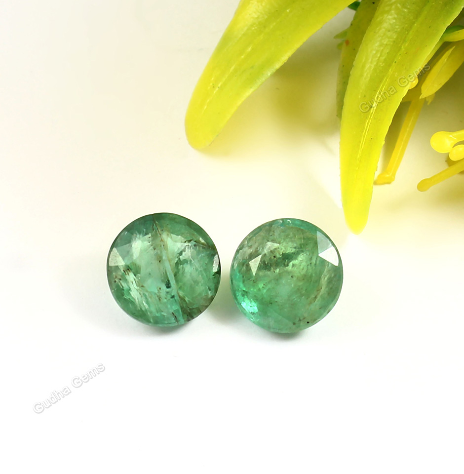 Lustrous Emerald Round Pair