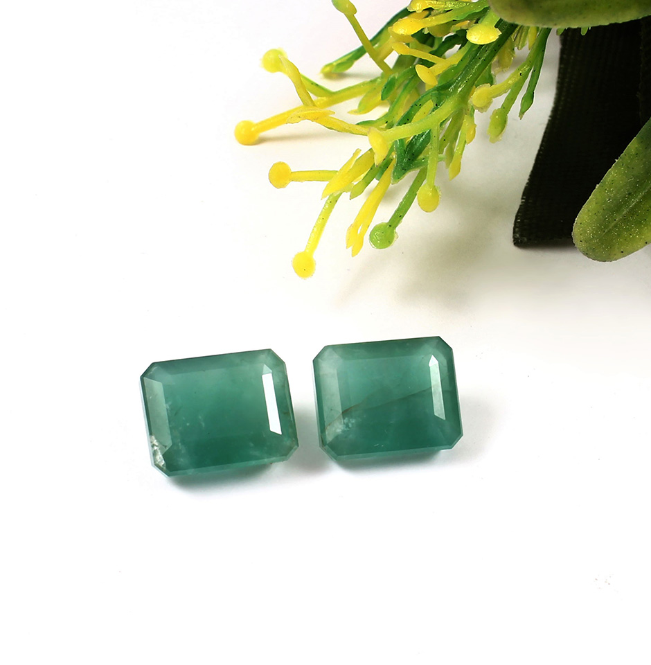 Emerald Cut Emerald Pair from Zambia