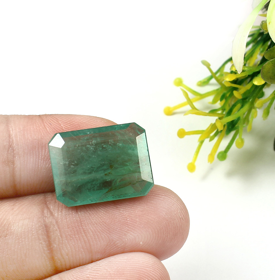 Untreated Zambian Emerald Cut Gemstone