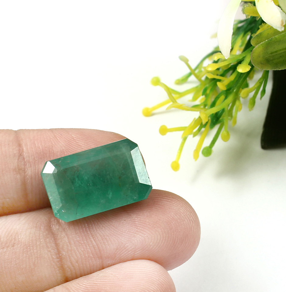 Untreated Zambian Emerald Cut Stone