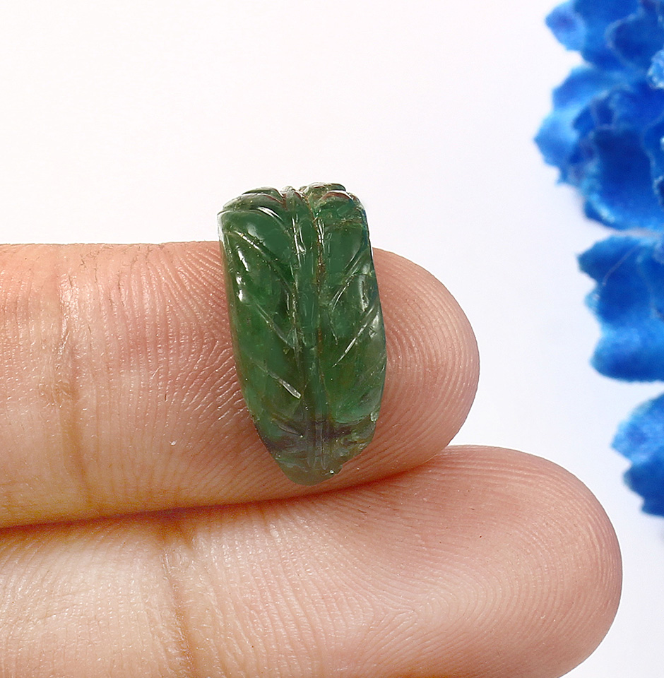 Carved Natural Emerald Gemstone