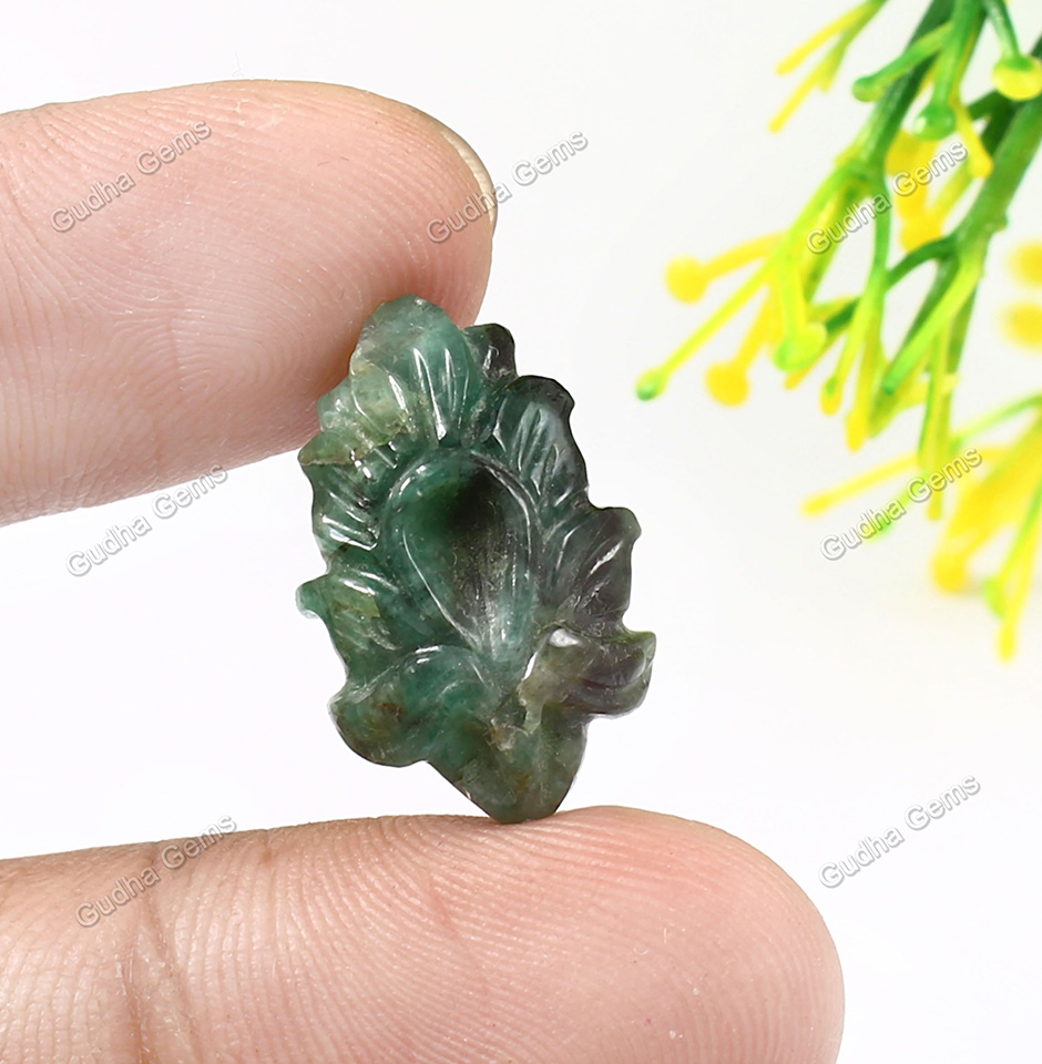 11.30 CRT Unique Carved Emerald Gemstone