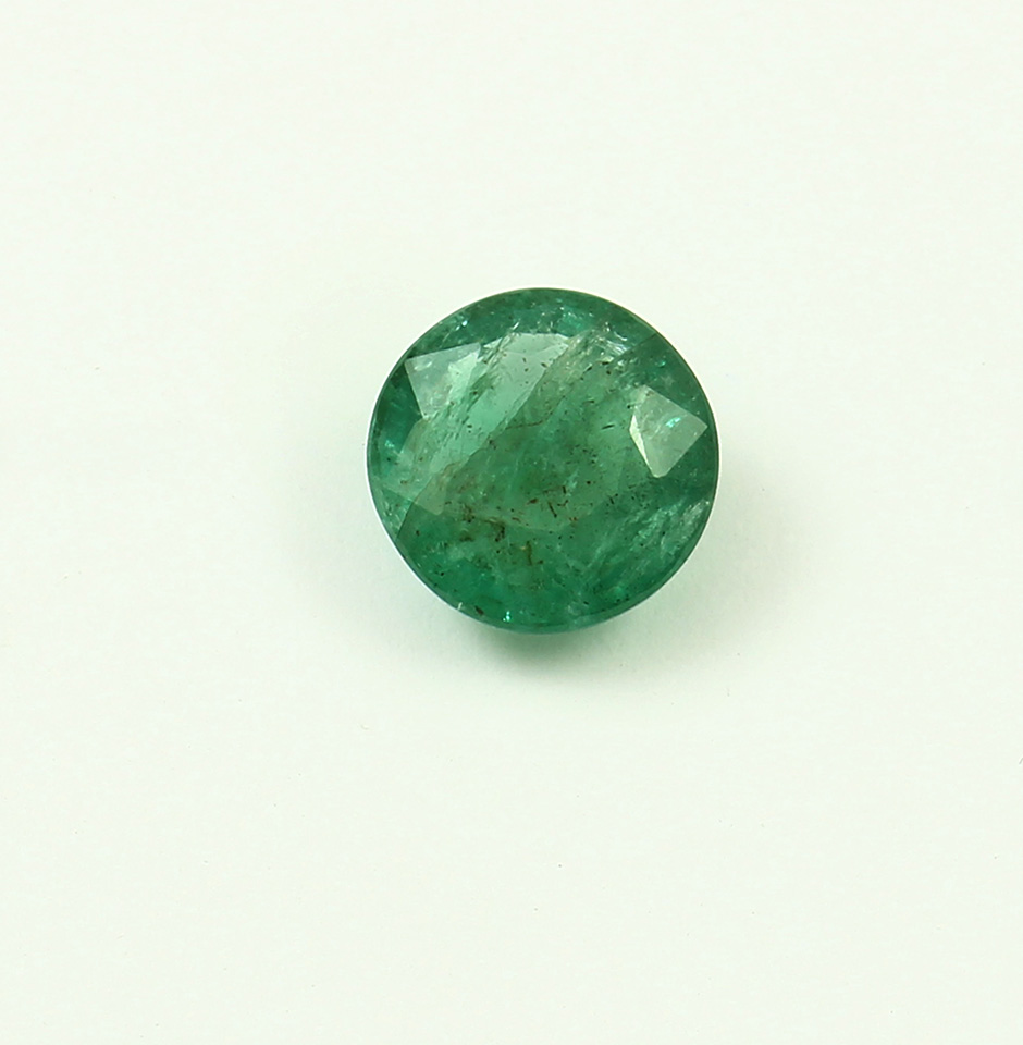 Emerald Round Cut Gemstone From Zambia