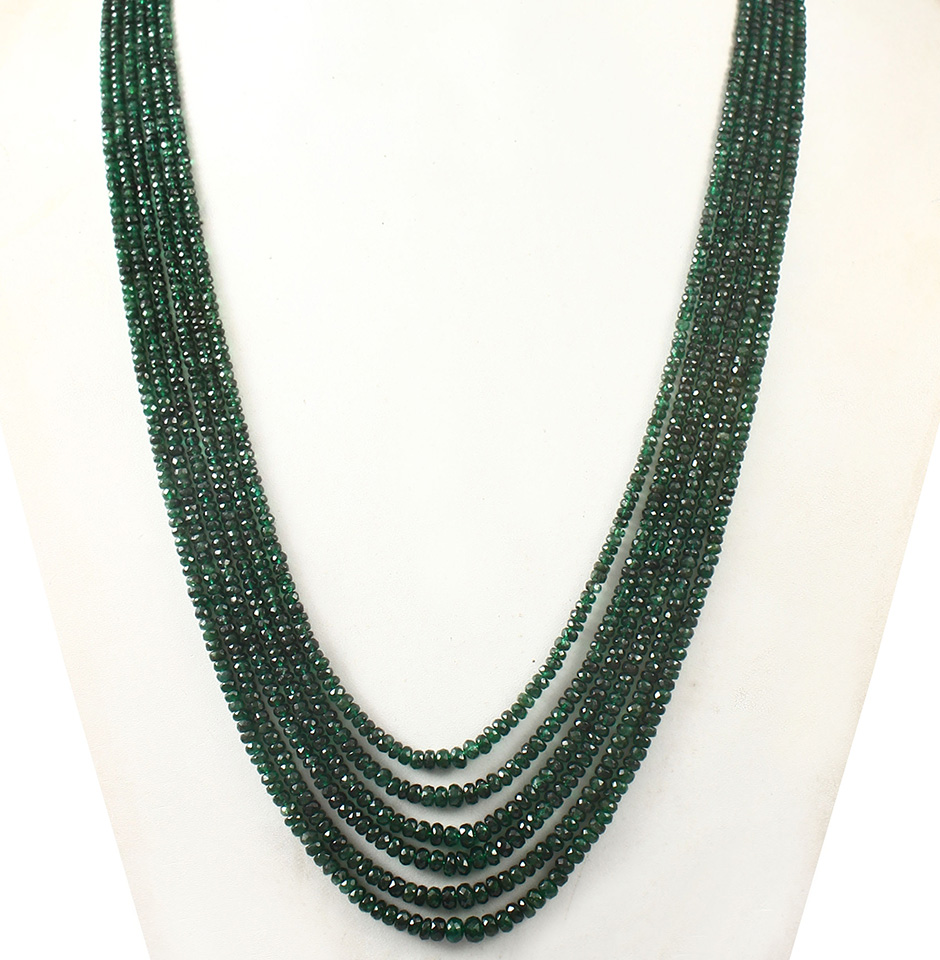 Faceted EMerald Beads Deep Black Color