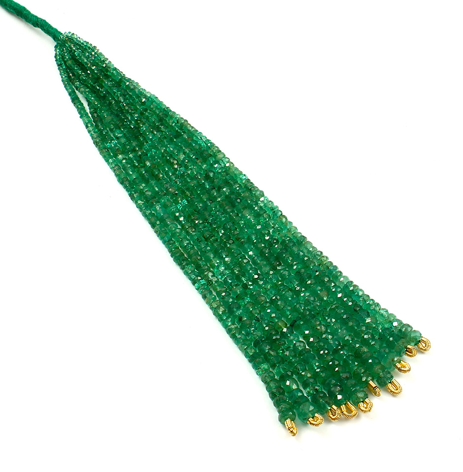 Faceted Zambian Emerald Beads