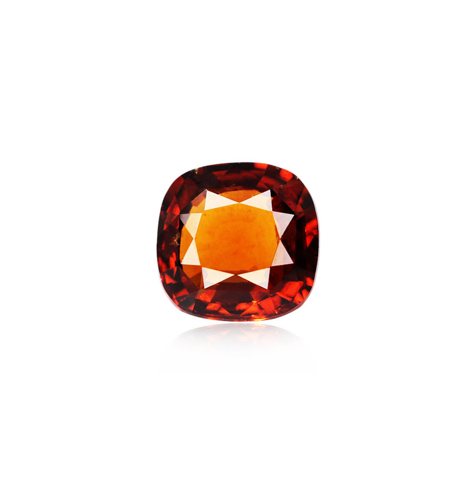 Attractive Natural Hessonite Faceted Cushion Gemstone