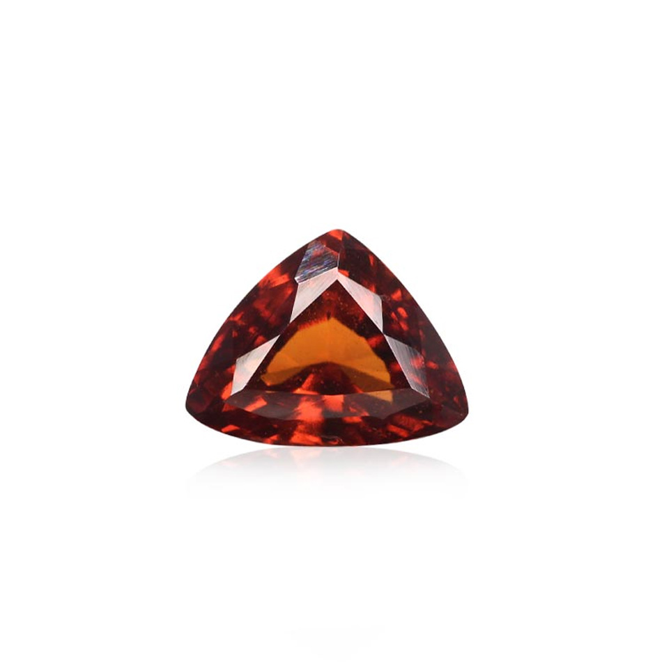 Attractive Natural Hessonite Faceted Trillion Shape Gemstone