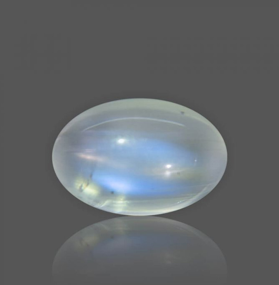 8.65 Carat Blue Fire Clean Natural Rainbow Moonstone Cabochon