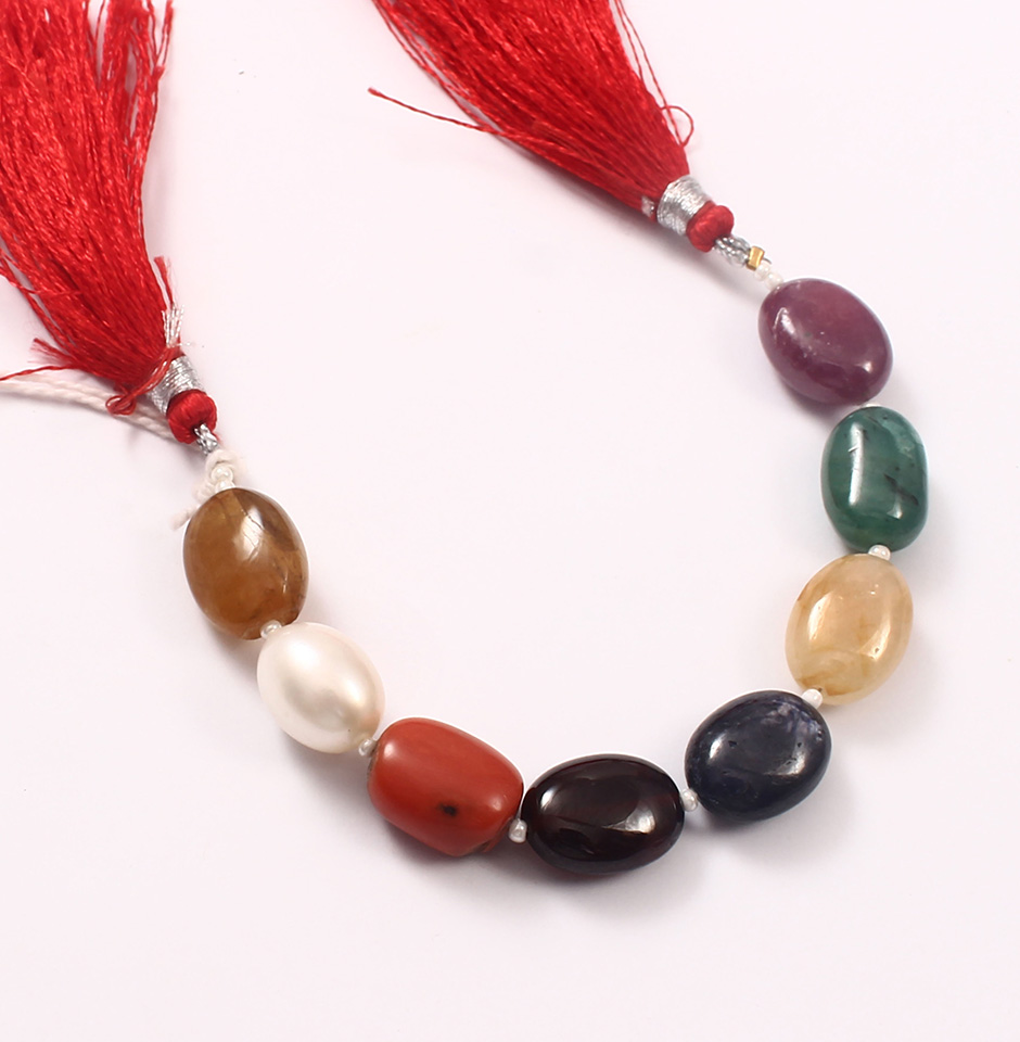Antique Old Natural Navratan Cabochon Tumble Beads