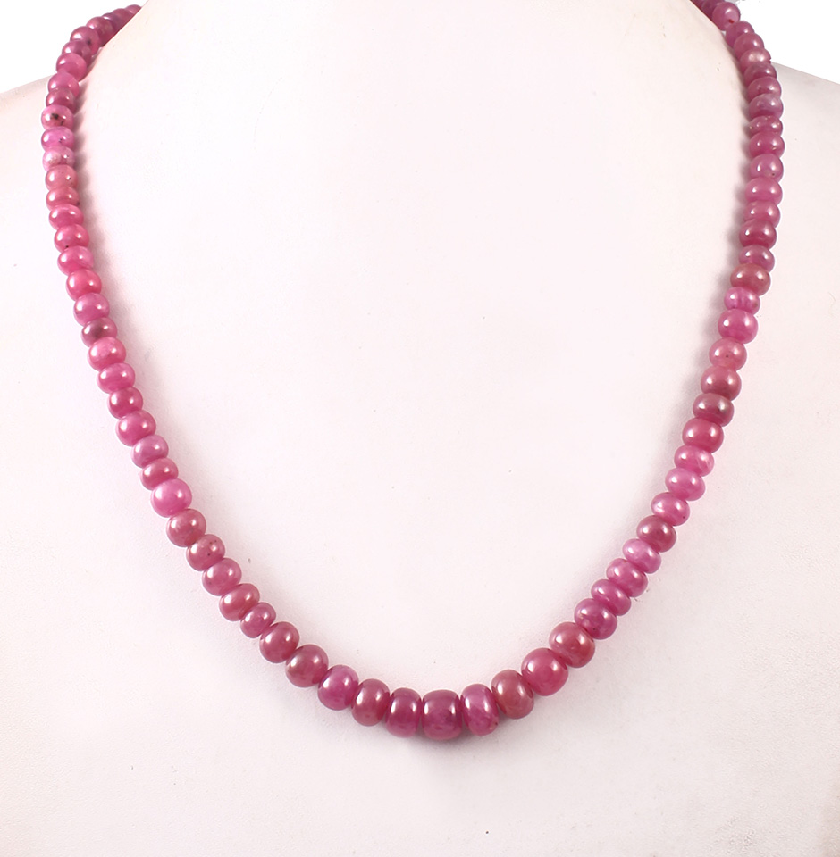 Precious Ruby Round Beads NEcklace