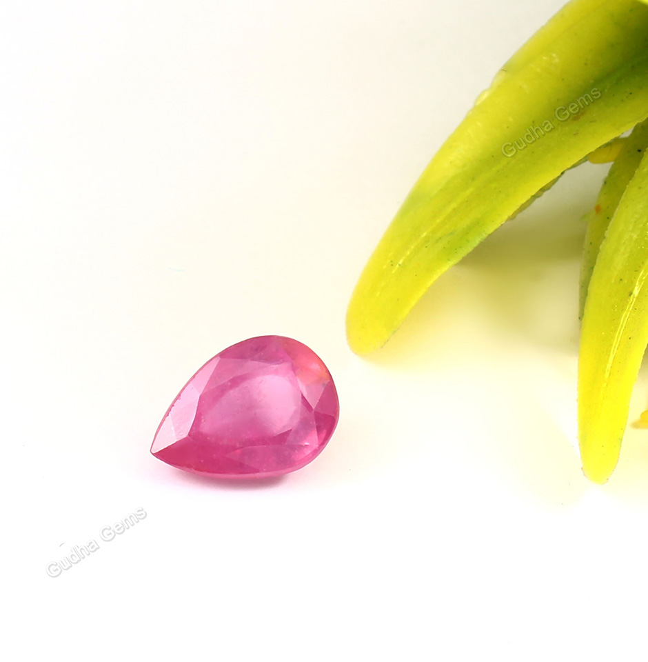 Natural Mozambique Ruby Pear Shape Gemstone