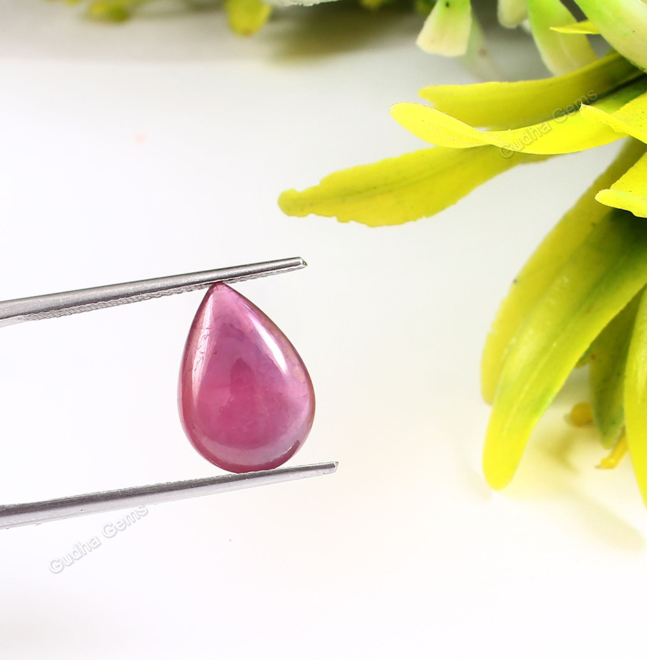 Ruby Gemstone Pear Cabochon