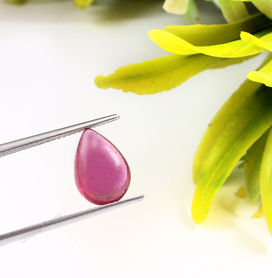 Bangkok Ruby Pear Cabochon Gemstone