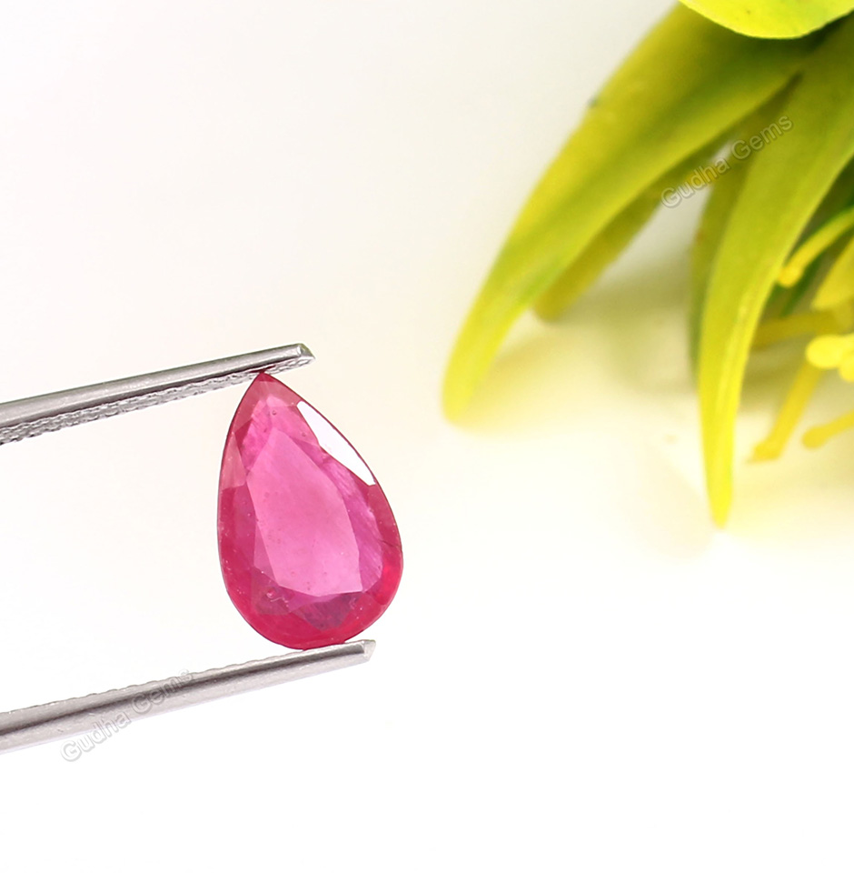 Lustrous Mozambique Pear Shape Ruby