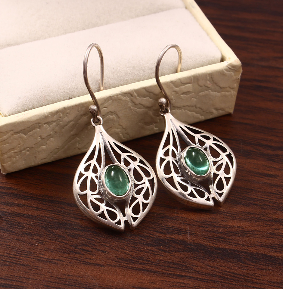 Unique Handmade Emerald Earrings