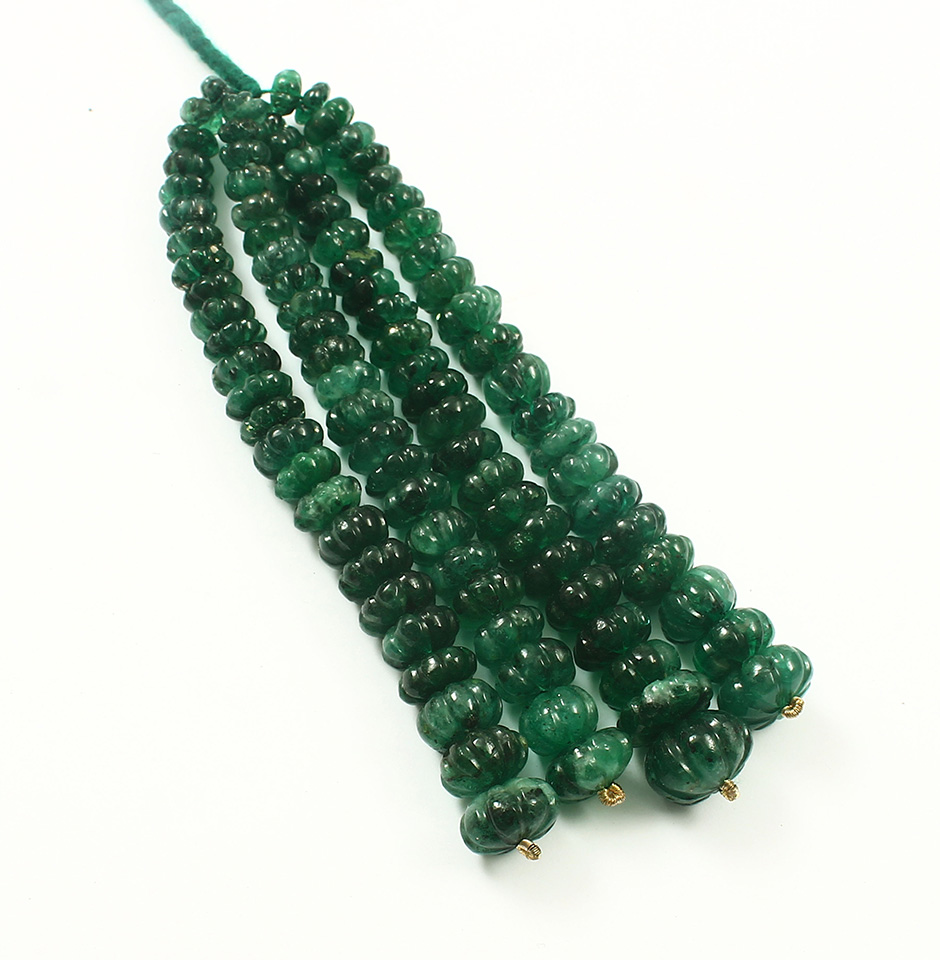 Vintage Zambian Emerald Pumpkin Beads