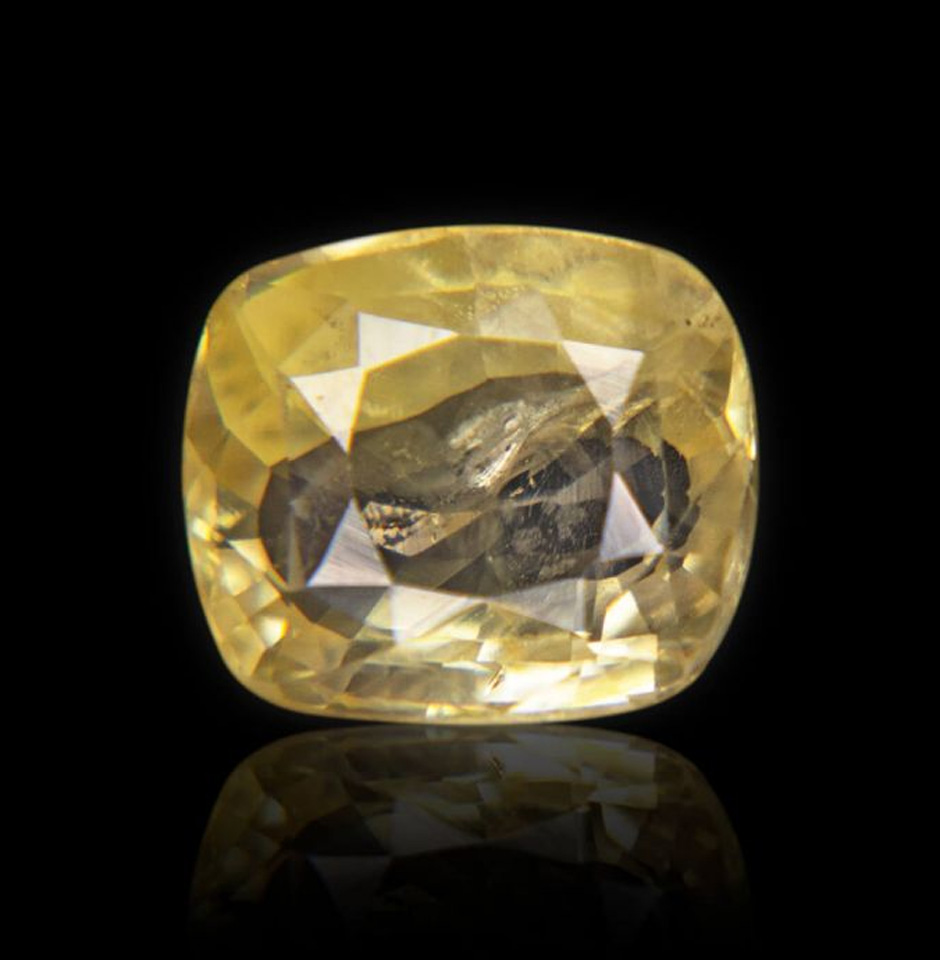 Lustered Quality Natural Yellow Sapphire Cut Stone