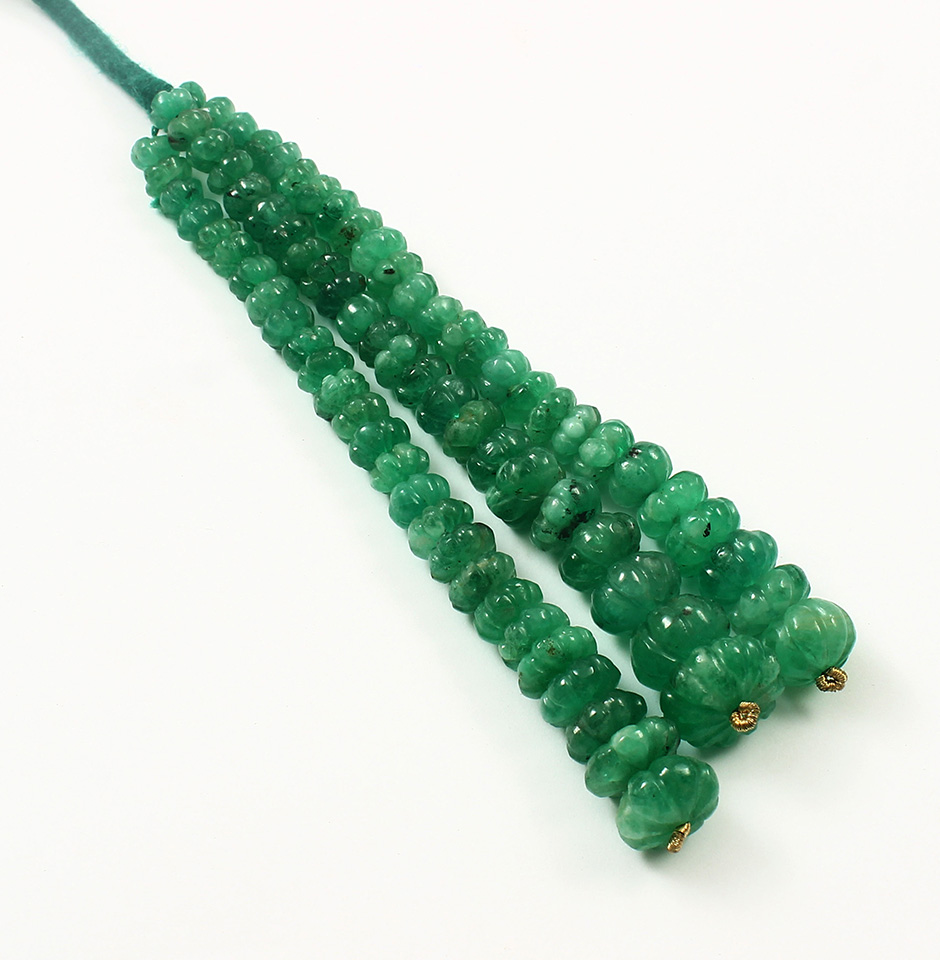 Zambian Emerald Pumpkin Beads